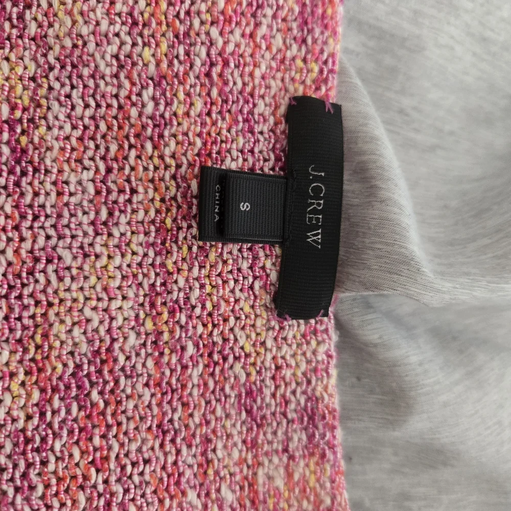 J. Crew Flared Sleeve Marled Knit Swing Sweater Primrose Pink Vneck Size Small